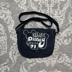 Disney Unisex Blue Canvas Messenger Bag Everyday Use